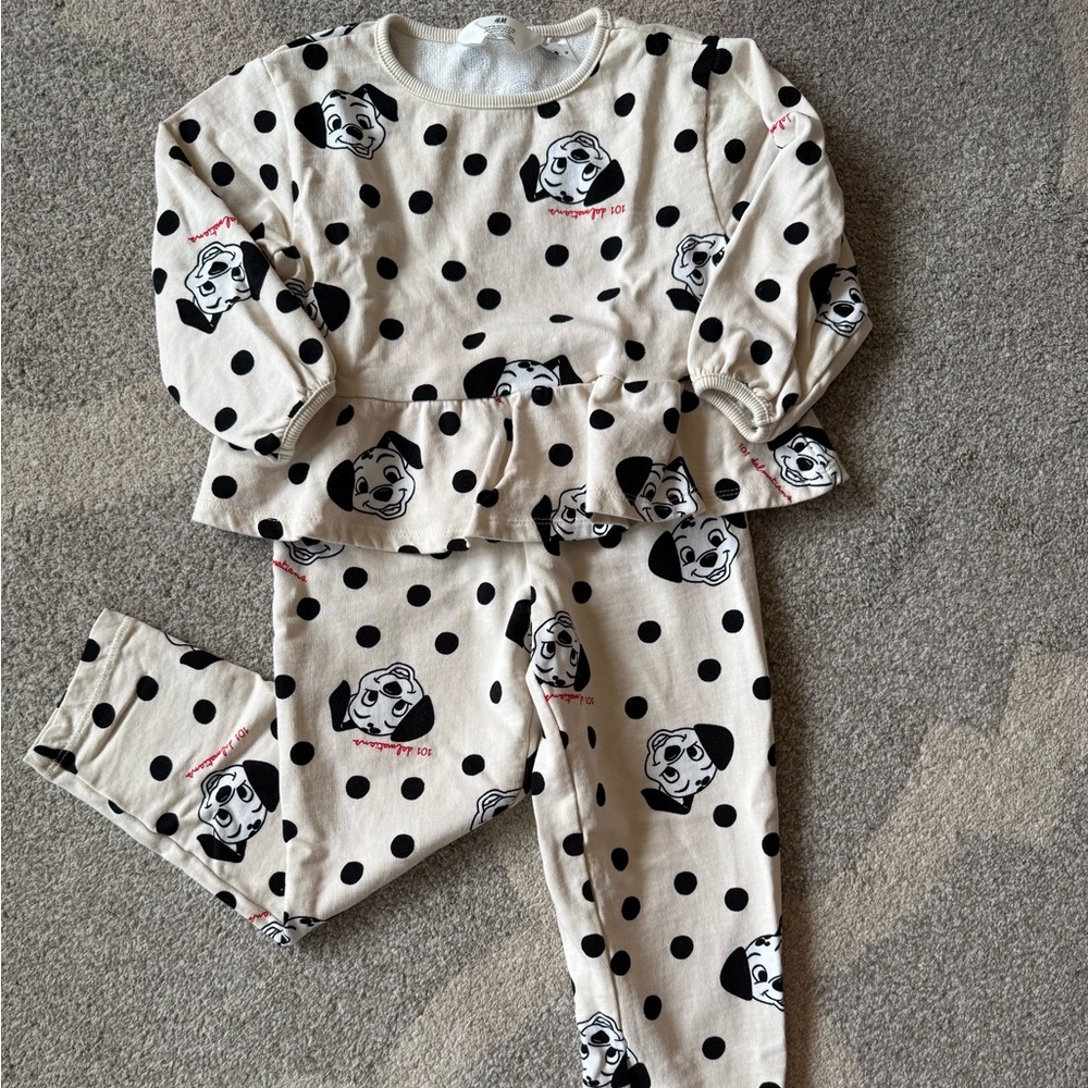 Dalmatian Print Kids Matching Set - Black and White